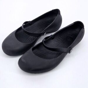 Crocs Alice Work Black Slip Resistant Mary Jane Ballet Flats Shoes W9 US 9 EUC
